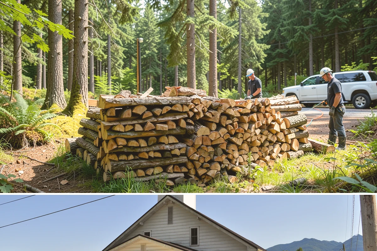 Woodshed Delivery in Concrete, Skagit County, WA - Best scheduled in summer or early fall so your shed is full before the wet season.
