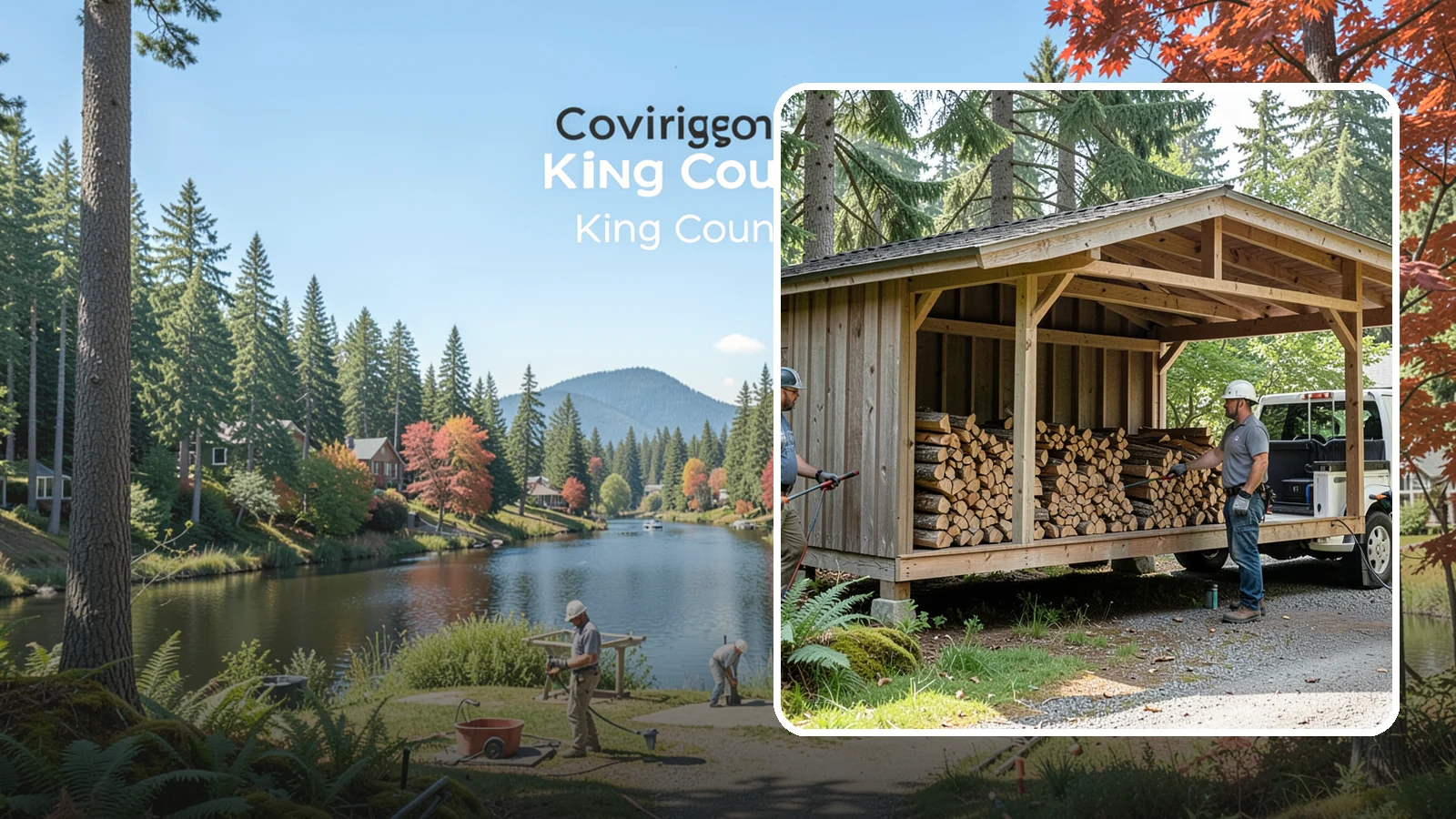 Woodshed Delivery in Covington, WA - Firewood delivered and loaded straight into your woodshed for organized, covered storage.
