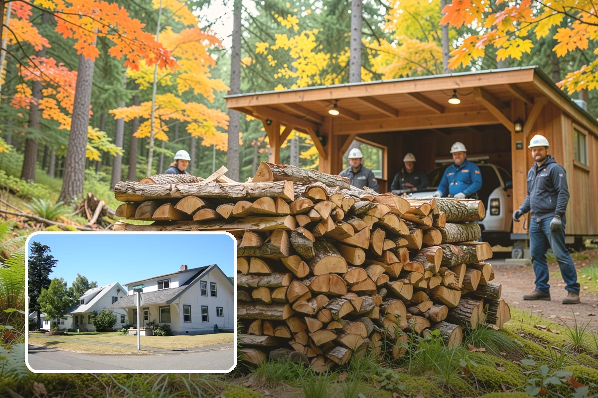 Woodshed Delivery in DuPont, Pierce County, WA - Wood stored under cover in one trip