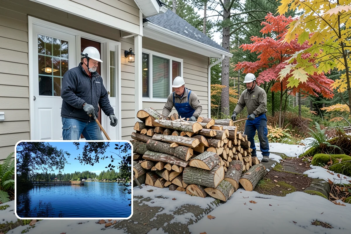 Woodshed Delivery in Federal Way, King County, WA - Wood stored under cover in one trip