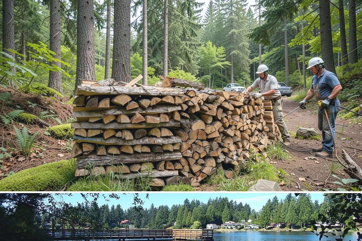 Woodshed Delivery in Federal Way, King County, WA - Best scheduled in summer or early fall so your shed is full before the wet season.