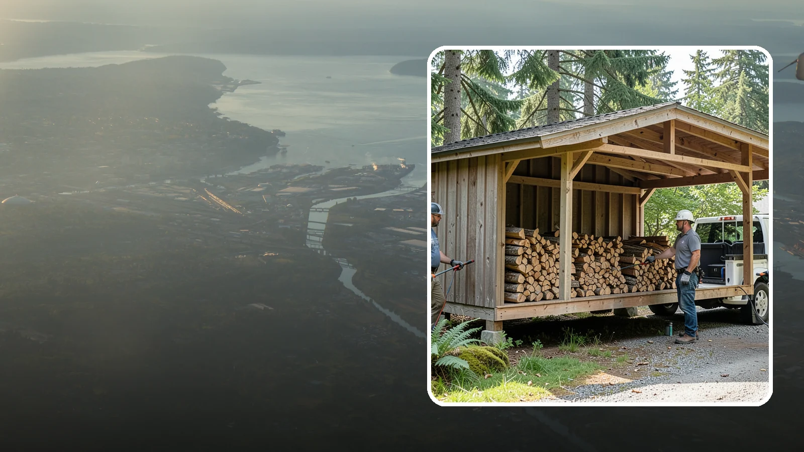 Woodshed Delivery in Fife, Pierce County, WA - Firewood delivered and loaded straight into your woodshed for organized, covered storage.