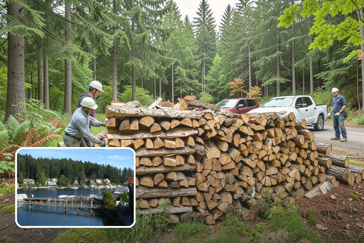 Woodshed Delivery in Gig Harbor, Pierce County, WA - Wood stored under cover in one trip