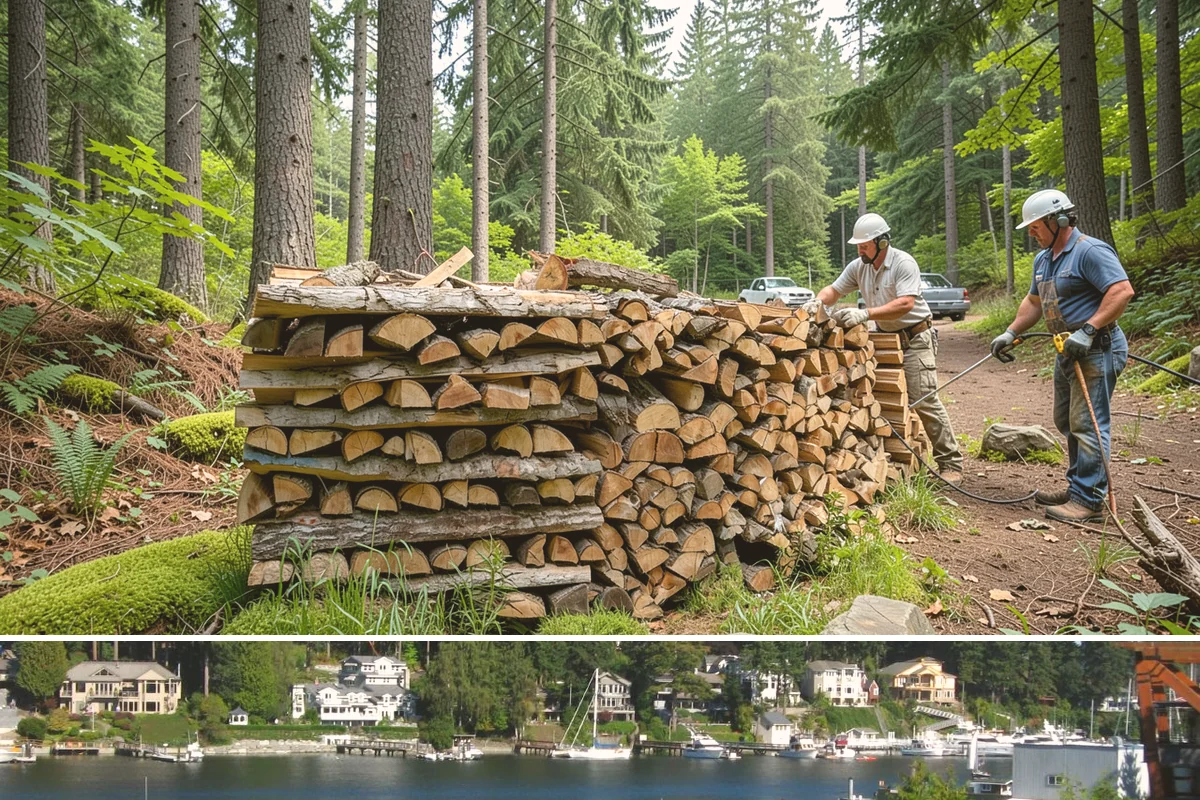 Woodshed Delivery in Gig Harbor, Pierce County, WA - Best scheduled in summer or early fall so your shed is full before the wet season.