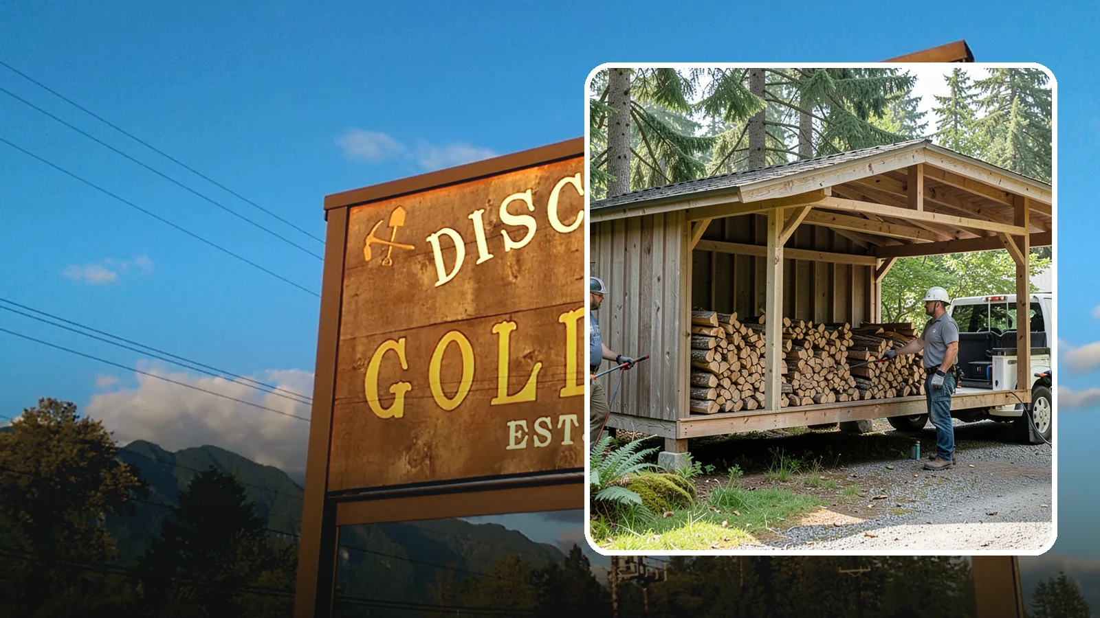 Woodshed Delivery in Gold Bar, Snohomish County, WA - Firewood delivered and loaded straight into your woodshed for organized, covered storage.
