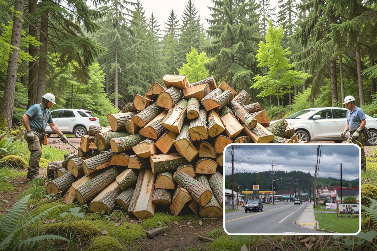 Woodshed Delivery in Granite Falls, Snohomish County, WA - Wood stored under cover in one trip