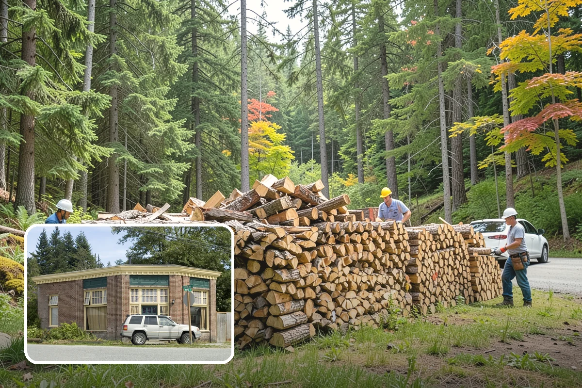 Woodshed Delivery in Hamilton, Skagit County, WA - Wood stored under cover in one trip