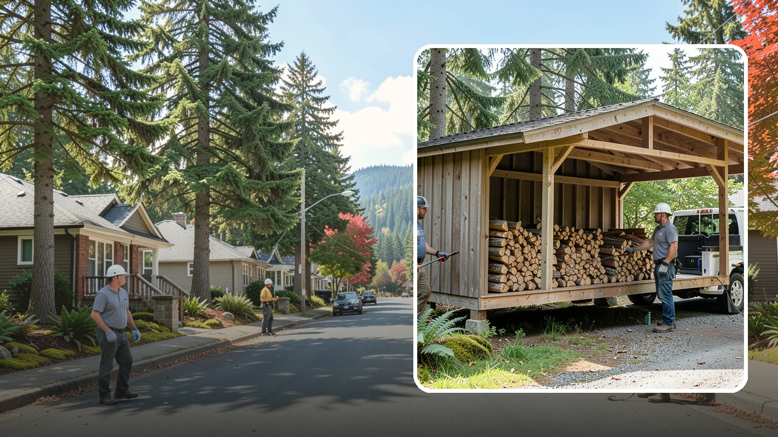 Woodshed Delivery in Hunts Point, King County, WA - Firewood delivered and loaded straight into your woodshed for organized, covered storage.