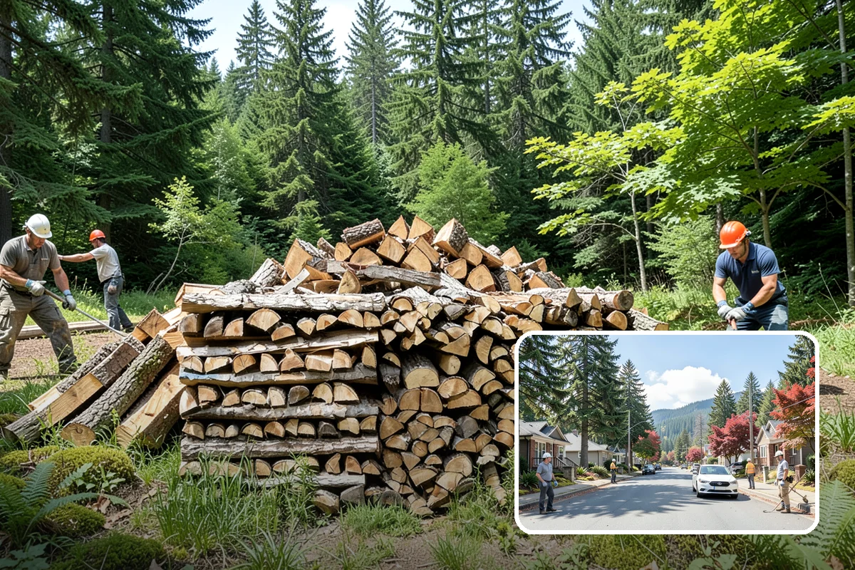 Woodshed Delivery in Hunts Point, King County, WA - Wood stored under cover in one trip