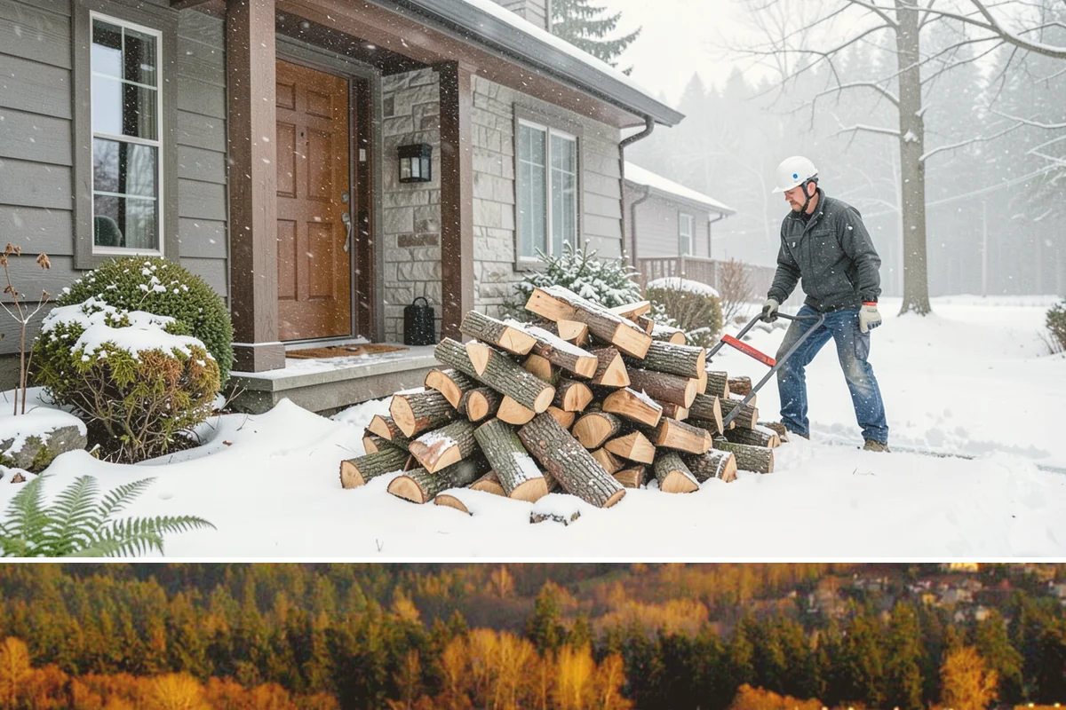 Woodshed Delivery in Kenmore, King County, WA - Best scheduled in summer or early fall so your shed is full before the wet season.
