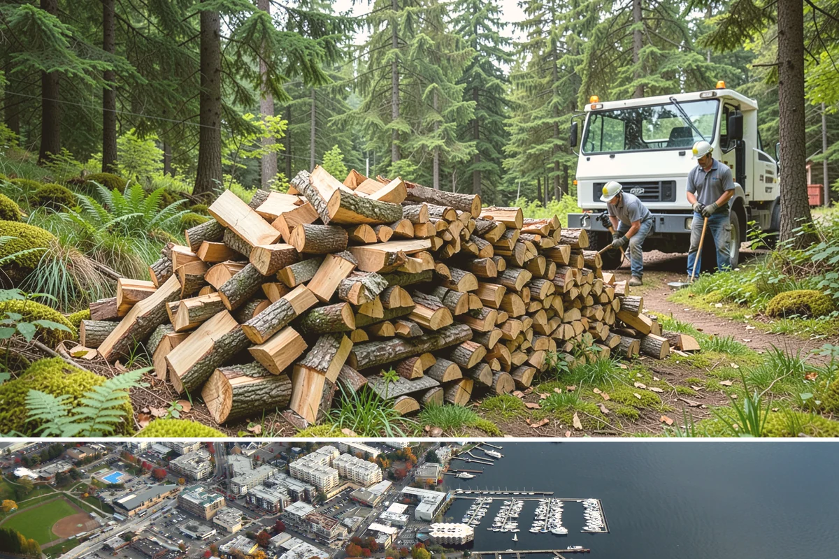 Woodshed Delivery in Kirkland, King County, WA - Best scheduled in summer or early fall so your shed is full before the wet season.