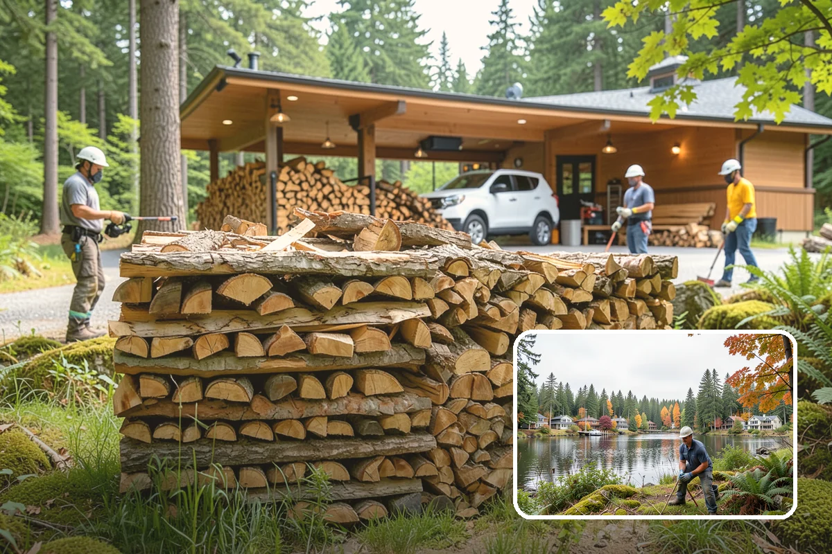 Woodshed Delivery in La Conner, Skagit County, WA - Wood stored under cover in one trip