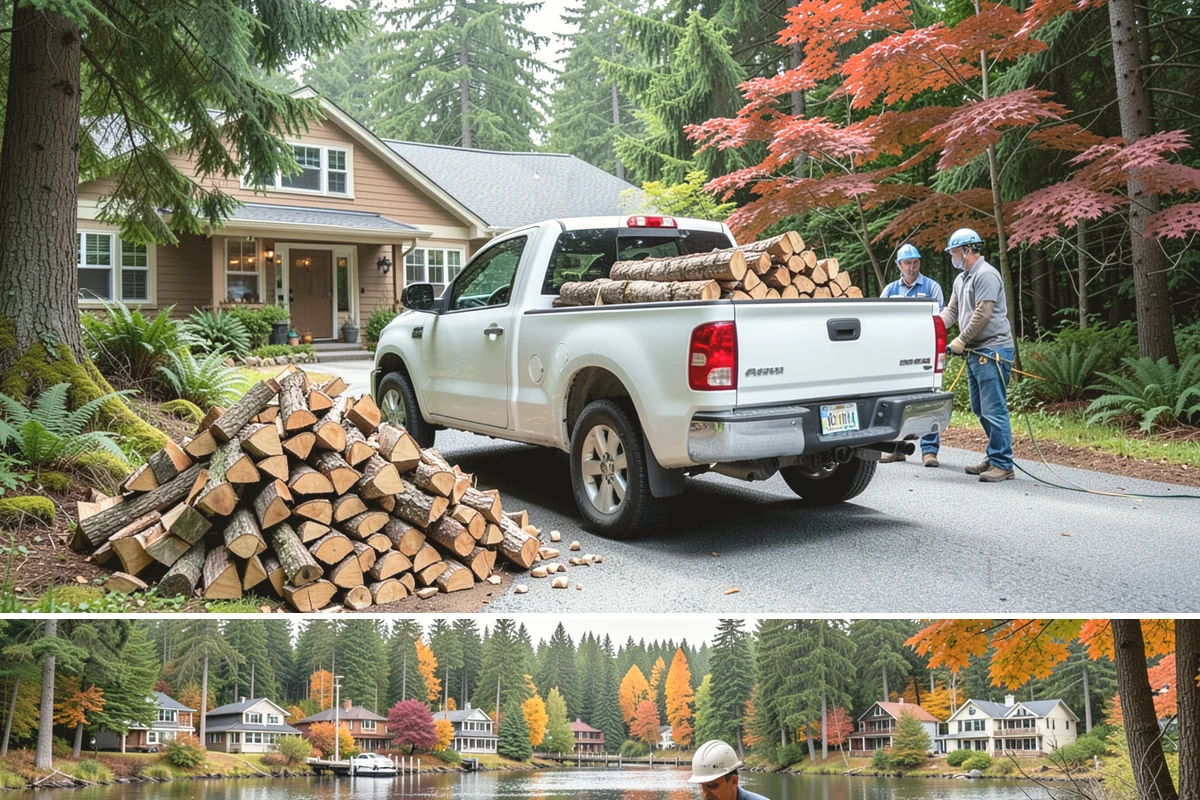 Woodshed Delivery in La Conner, Skagit County, WA - Best scheduled in summer or early fall so your shed is full before the wet season.