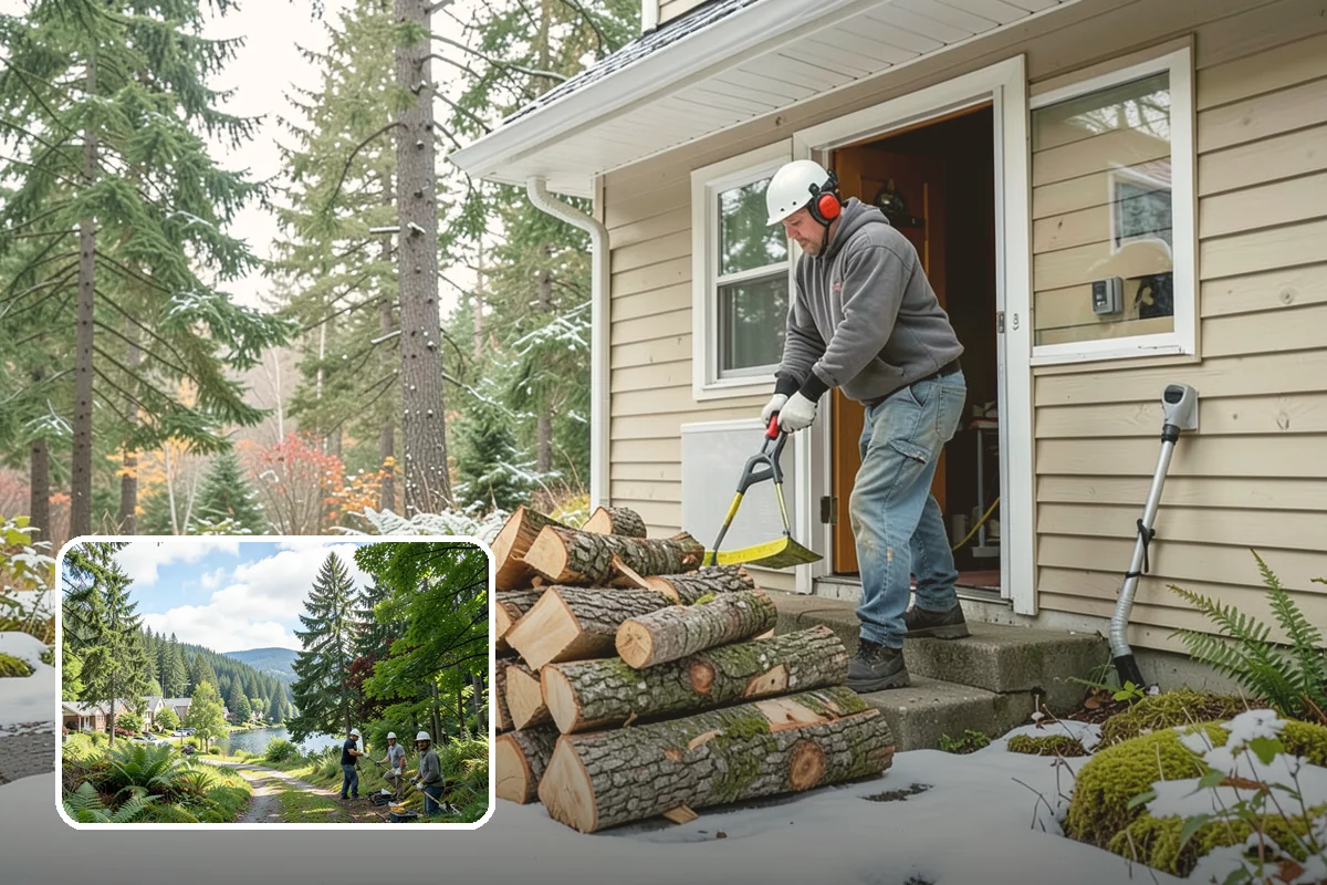 Woodshed Delivery in Lake Forest Park, King County, WA - Wood stored under cover in one trip