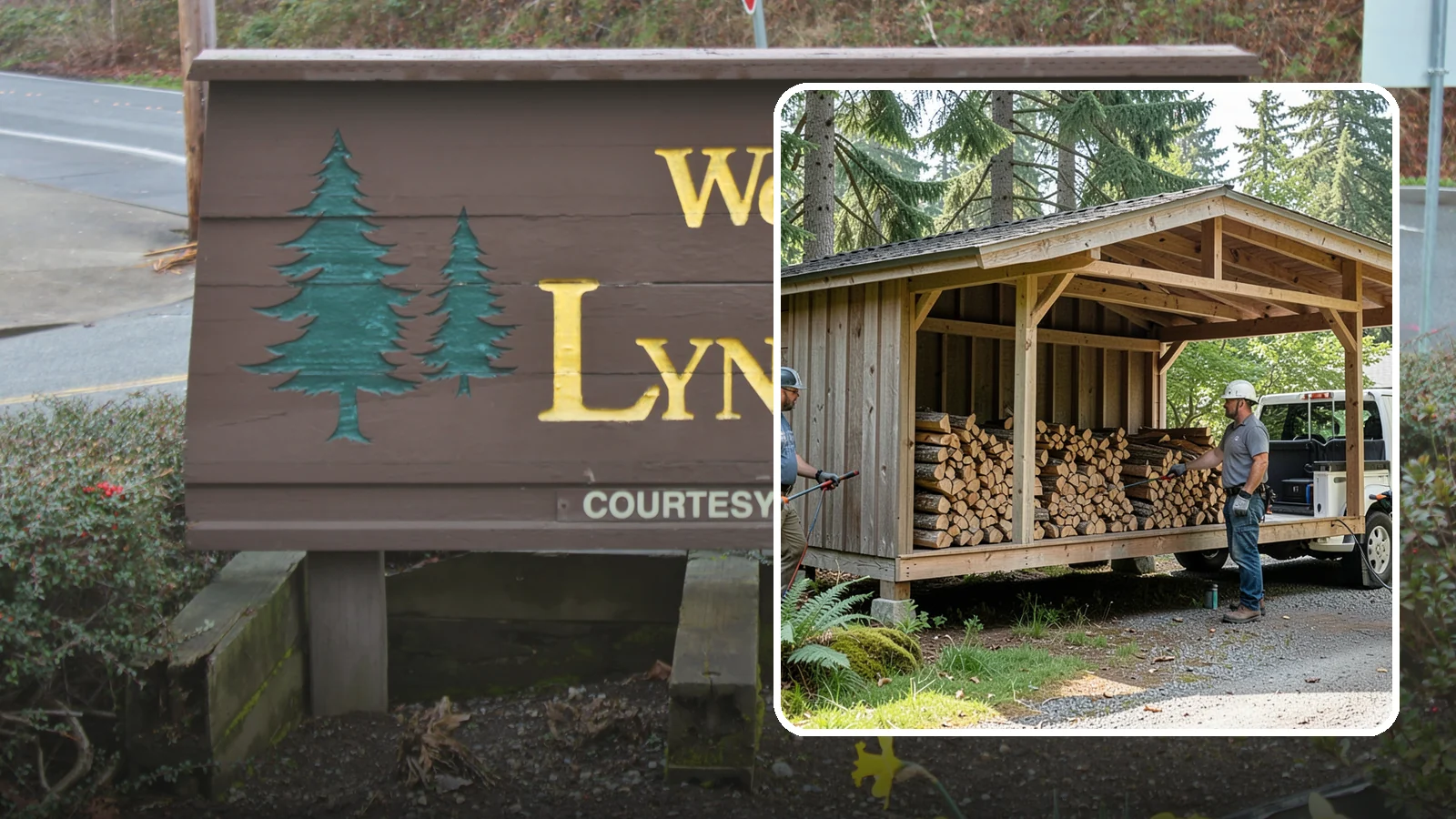 Woodshed Delivery in Lynnwood, Snohomish County, WA - Firewood delivered and loaded straight into your woodshed for organized, covered storage.