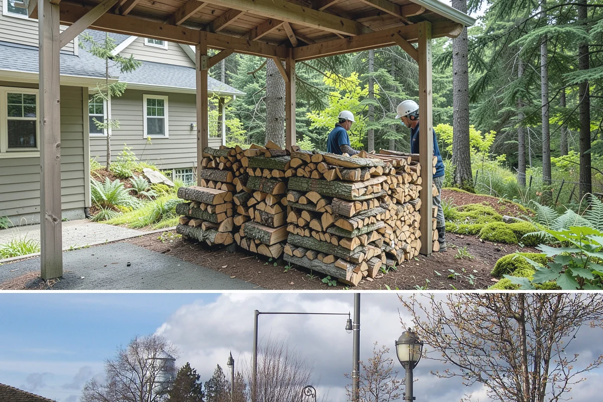Woodshed Delivery in Marysville, Snohomish County, WA - Best scheduled in summer or early fall so your shed is full before the wet season.