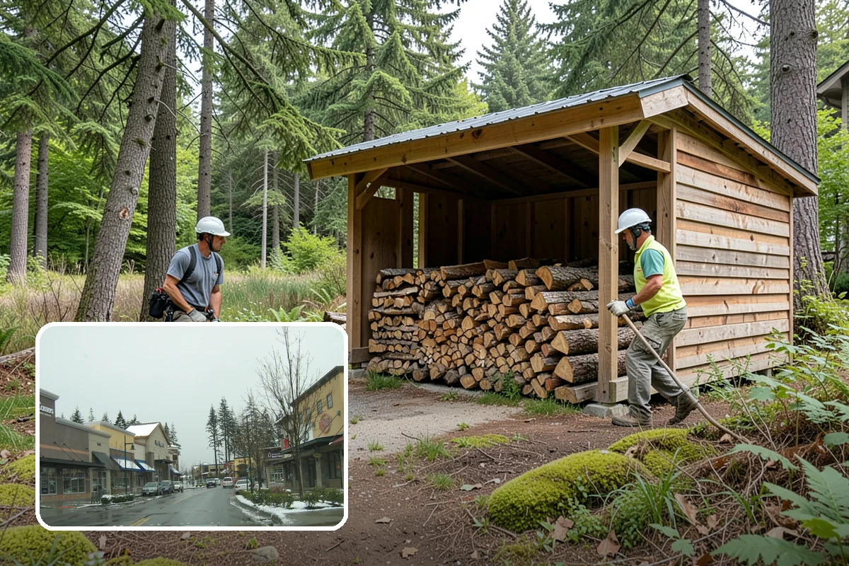 Woodshed Delivery in Mill Creek, Snohomish County, WA - Wood stored under cover in one trip