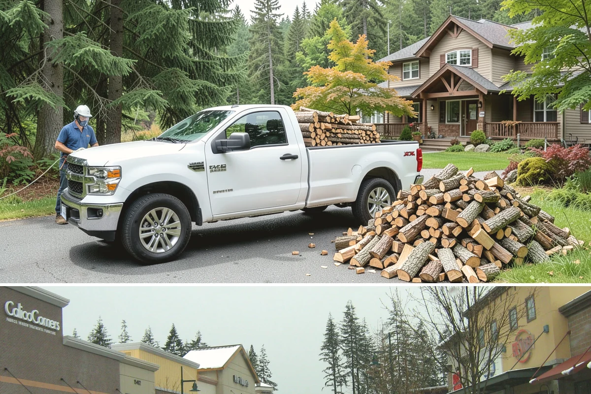 Woodshed Delivery in Mill Creek, Snohomish County, WA - Best scheduled in summer or early fall so your shed is full before the wet season.