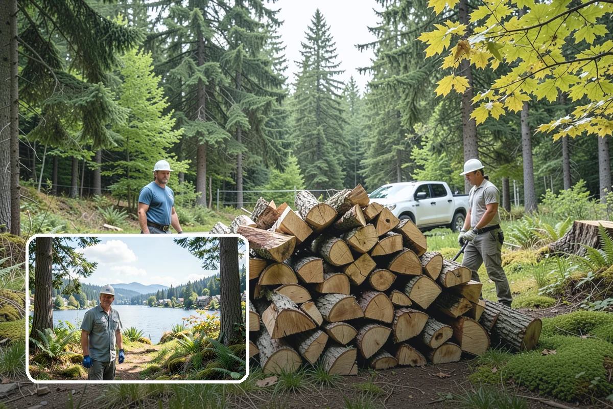 Woodshed Delivery in Milton, King County, WA - Wood stored under cover in one trip