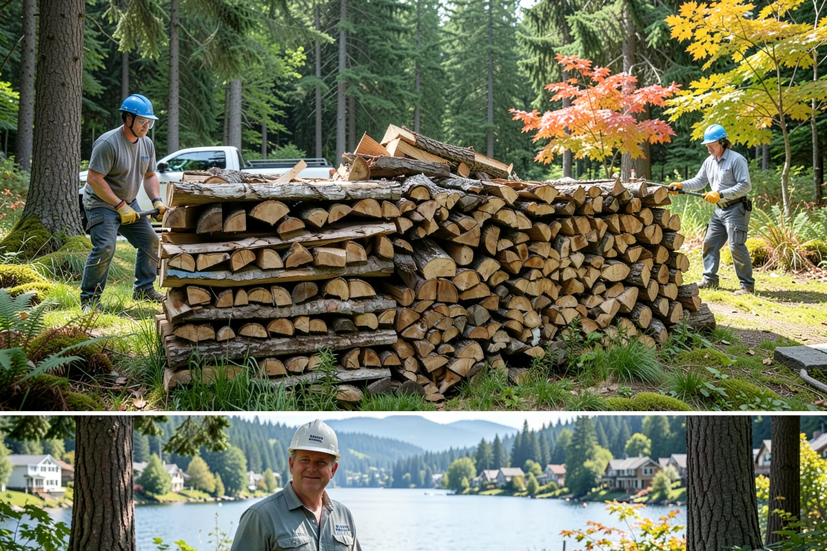Woodshed Delivery in Milton, King County, WA - Best scheduled in summer or early fall so your shed is full before the wet season.