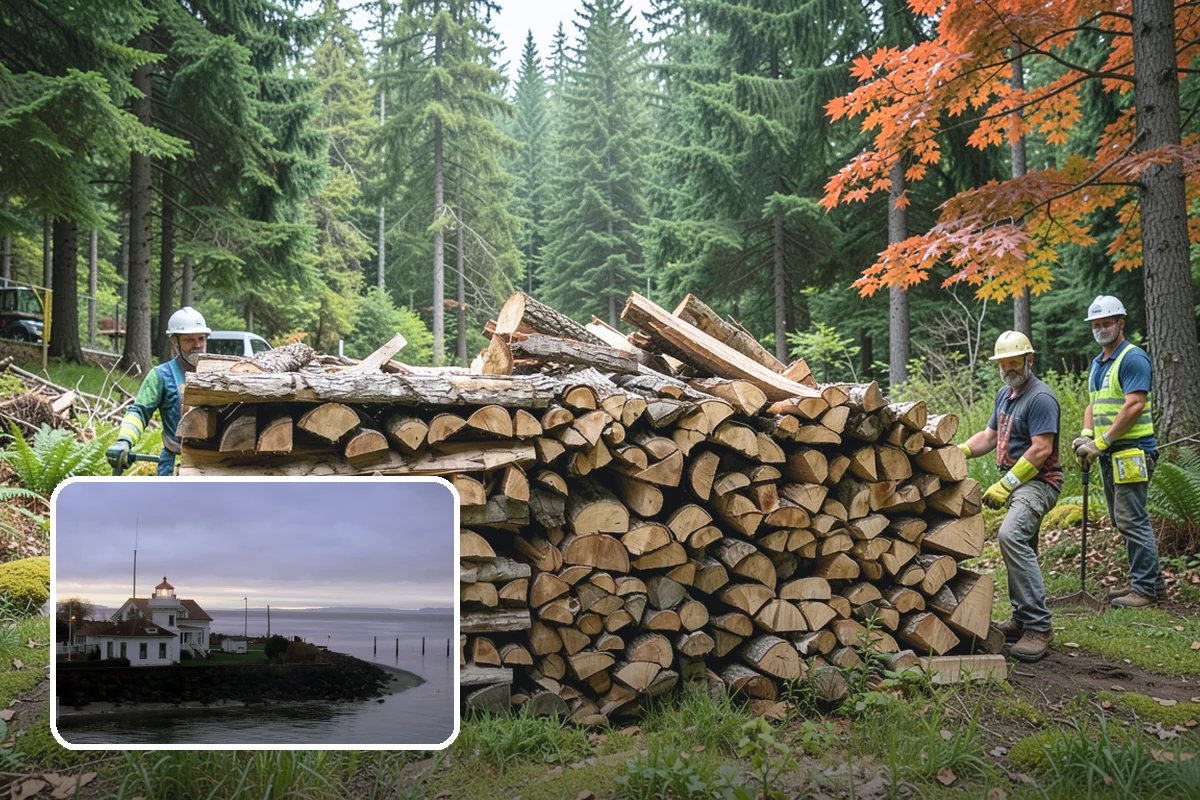 Woodshed Delivery in Mukilteo, Snohomish County, WA - Wood stored under cover in one trip
