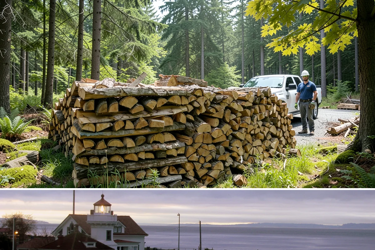 Woodshed Delivery in Mukilteo, Snohomish County, WA - Best scheduled in summer or early fall so your shed is full before the wet season.