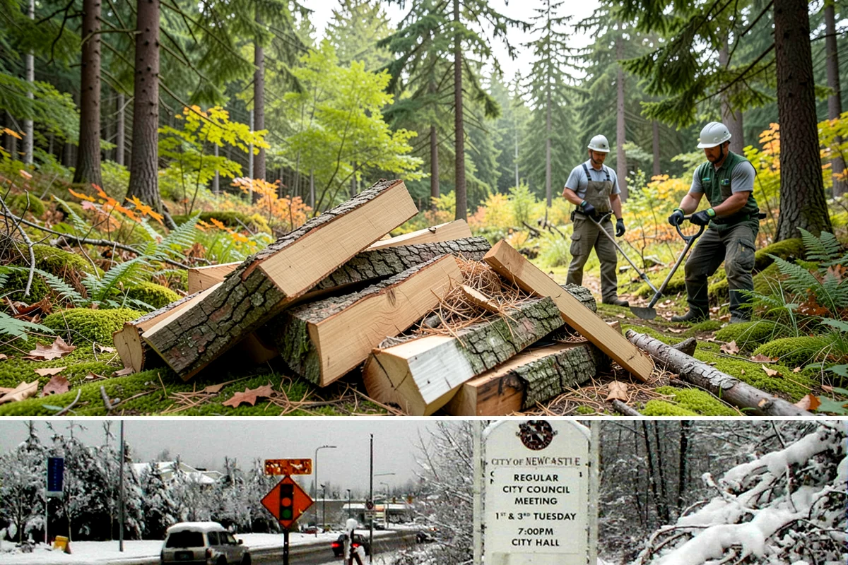 Woodshed Delivery in Newcastle, King County, WA - Best scheduled in summer or early fall so your shed is full before the wet season.