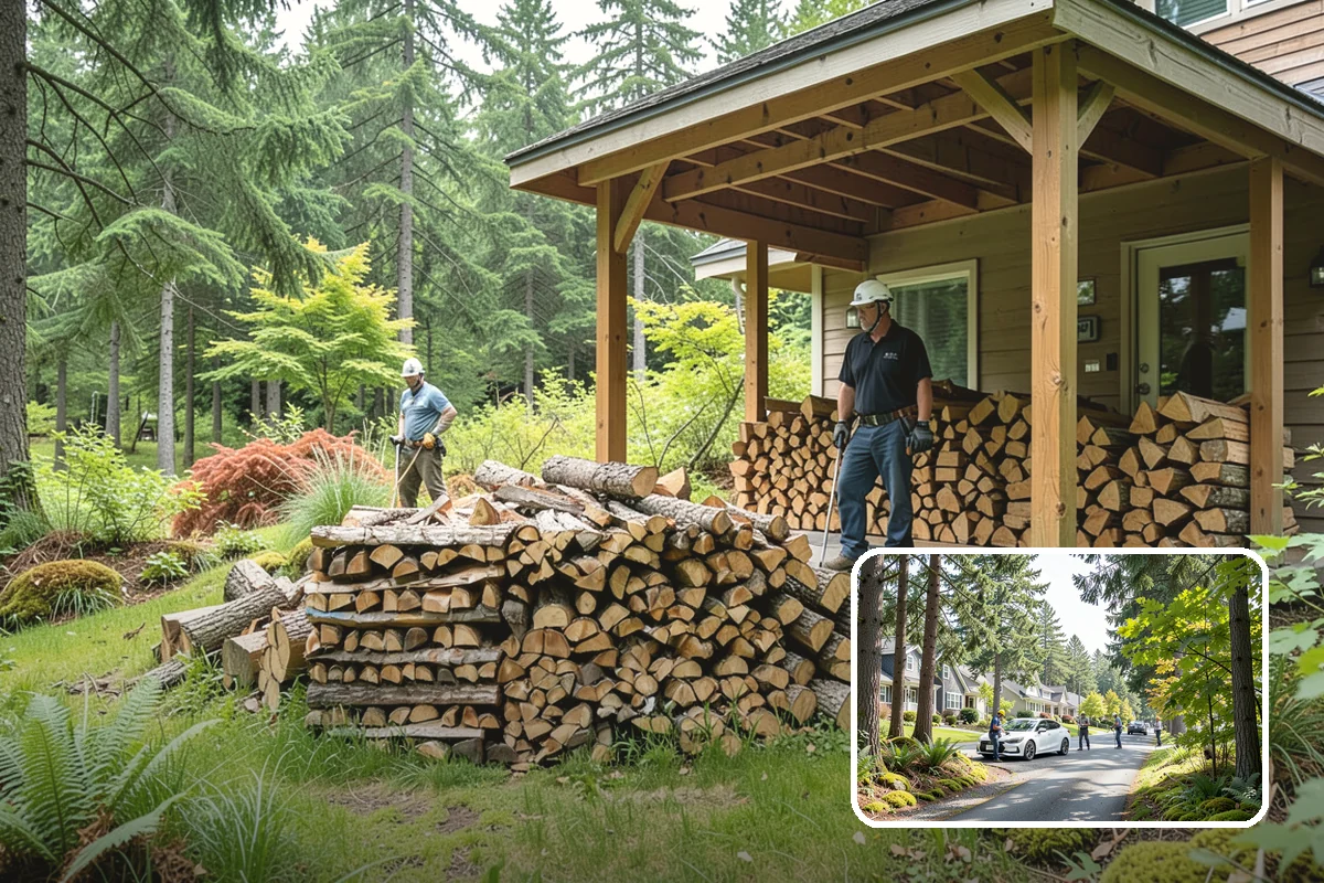 Woodshed Delivery in Normandy Park, King County, WA - Wood stored under cover in one trip