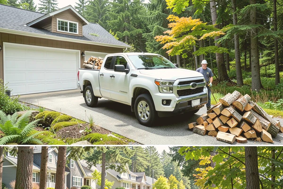 Woodshed Delivery in Normandy Park, King County, WA - Best scheduled in summer or early fall so your shed is full before the wet season.