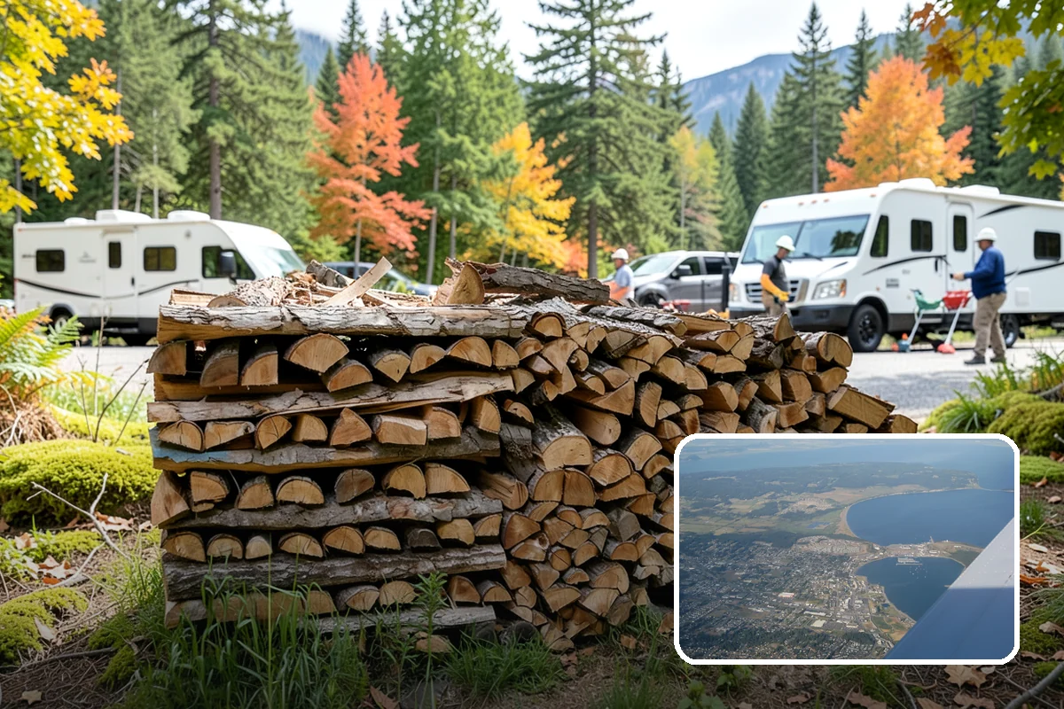 Woodshed Delivery in Oak Harbor, Island County, WA - Wood stored under cover in one trip