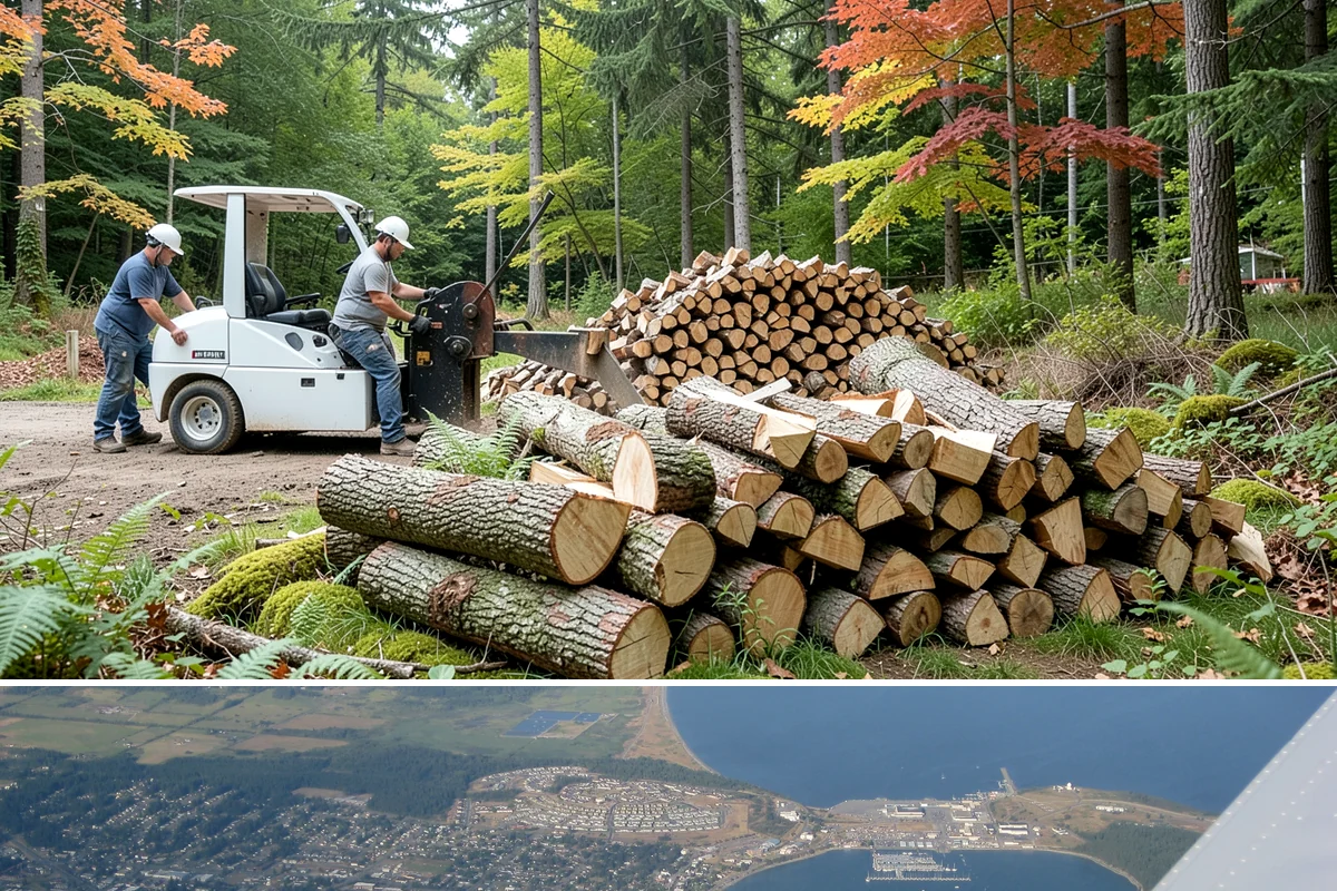 Woodshed Delivery in Oak Harbor, Island County, WA - Best scheduled in summer or early fall so your shed is full before the wet season.