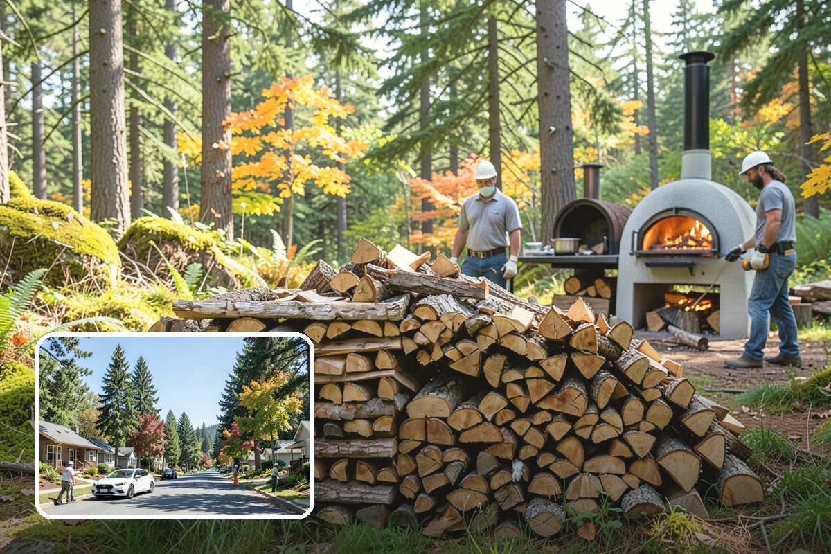 Woodshed Delivery in Orting, Pierce County, WA - Wood stored under cover in one trip