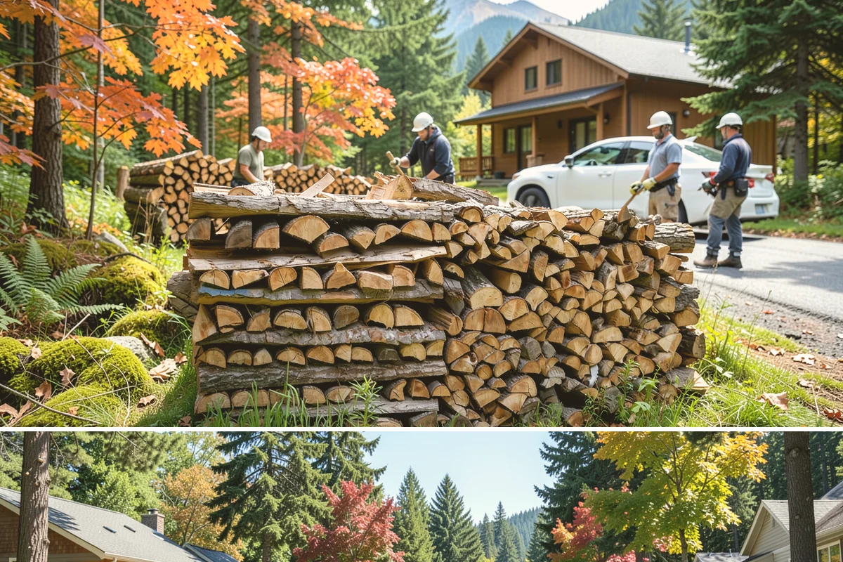 Woodshed Delivery in Orting, Pierce County, WA - Best scheduled in summer or early fall so your shed is full before the wet season.