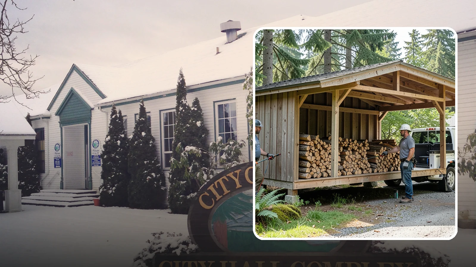 Woodshed Delivery in Pacific, King County, WA - Firewood delivered and loaded straight into your woodshed for organized, covered storage.