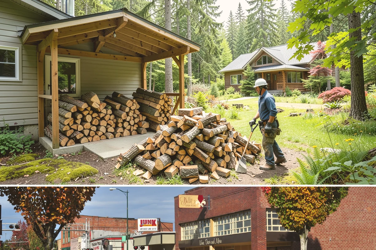 Woodshed Delivery in Puyallup, Pierce County, WA - Best scheduled in summer or early fall so your shed is full before the wet season.