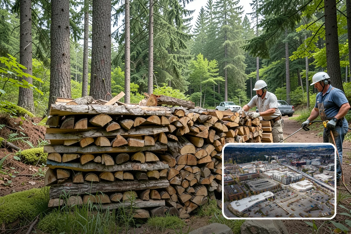 Woodshed Delivery in Redmond, King County, WA - Wood stored under cover in one trip