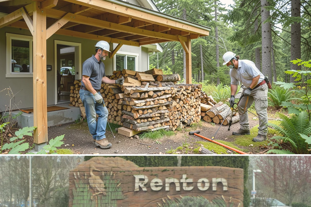 Woodshed Delivery in Renton, King County, WA - Best scheduled in summer or early fall so your shed is full before the wet season.
