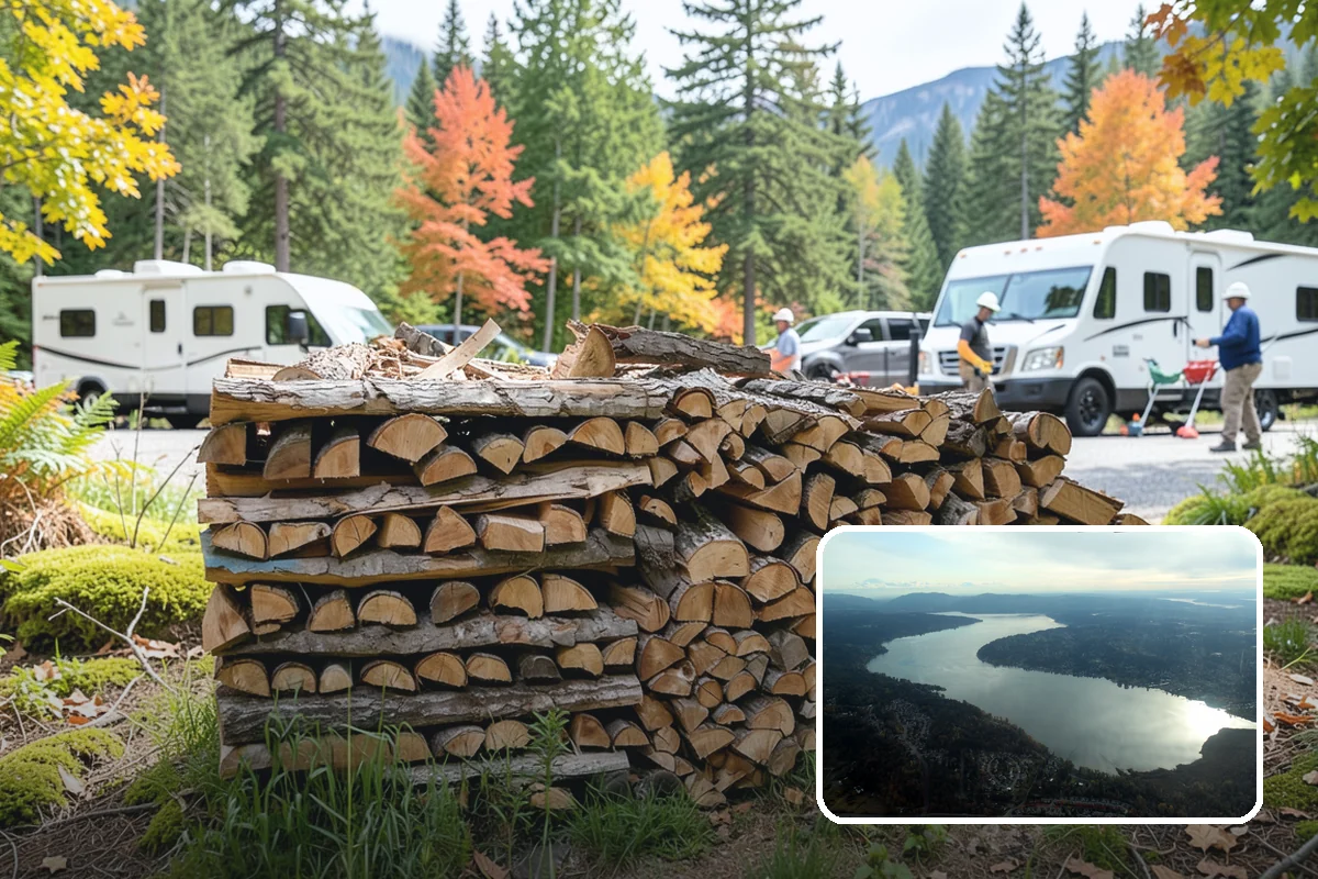 Woodshed Delivery in Sammamish, King County, WA - Wood stored under cover in one trip