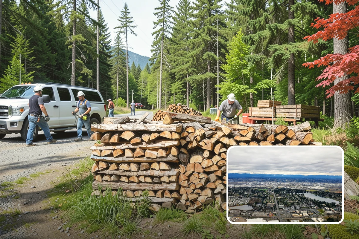 Woodshed Delivery in SeaTac, WA - Wood stored under cover in one trip