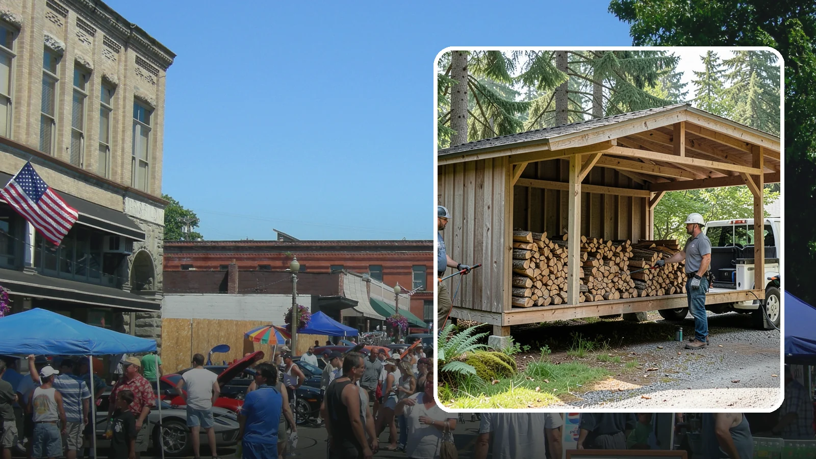 Woodshed Delivery in Snohomish, Snohomish County, WA - Firewood delivered and loaded straight into your woodshed for organized, covered storage.