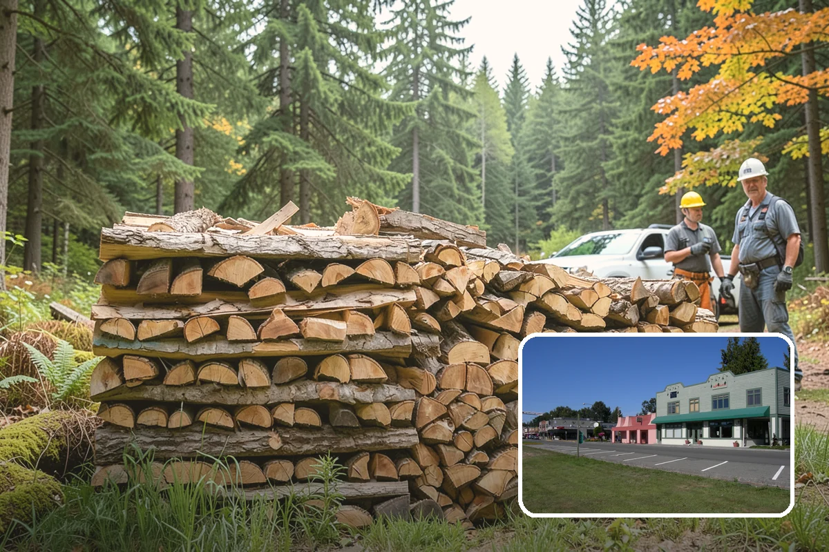 Woodshed Delivery in Snoqualmie, King County, WA - Wood stored under cover in one trip