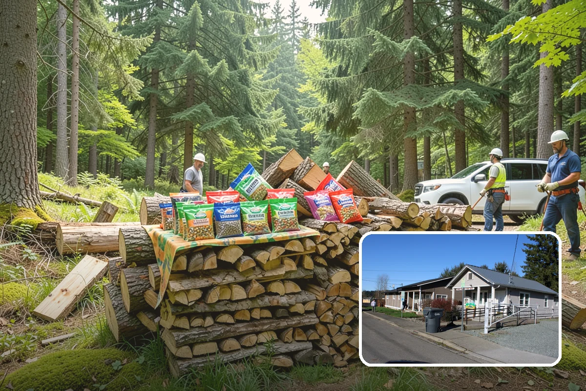 Woodshed Delivery in South Prairie, Pierce County, WA - Wood stored under cover in one trip