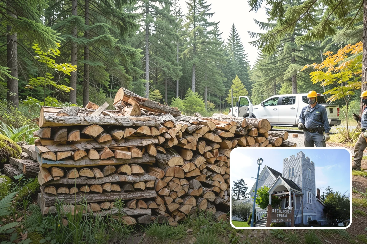 Woodshed Delivery in Steilacoom, Pierce County, WA - Wood stored under cover in one trip