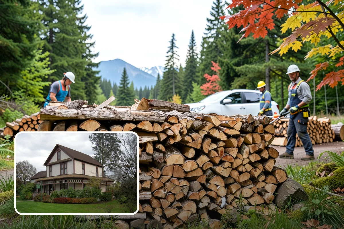 Woodshed Delivery in Sumner, Pierce County, WA - Wood stored under cover in one trip
