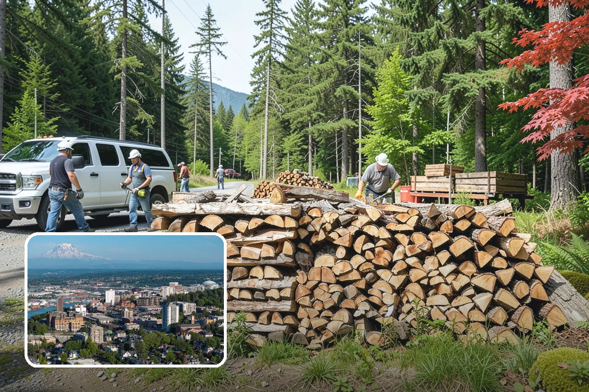 Woodshed Delivery in Tacoma, Pierce County, WA - Wood stored under cover in one trip