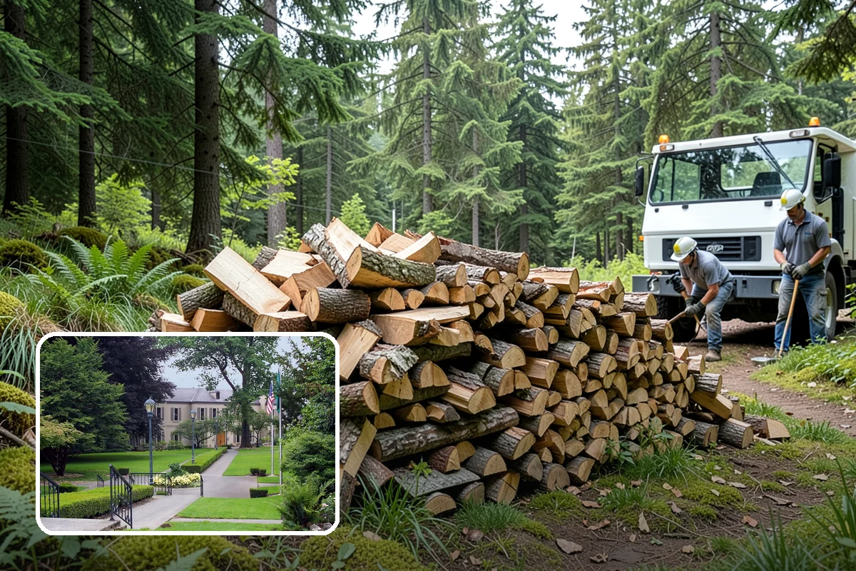 Woodshed Delivery in Woodinville, King County, WA - Wood stored under cover in one trip