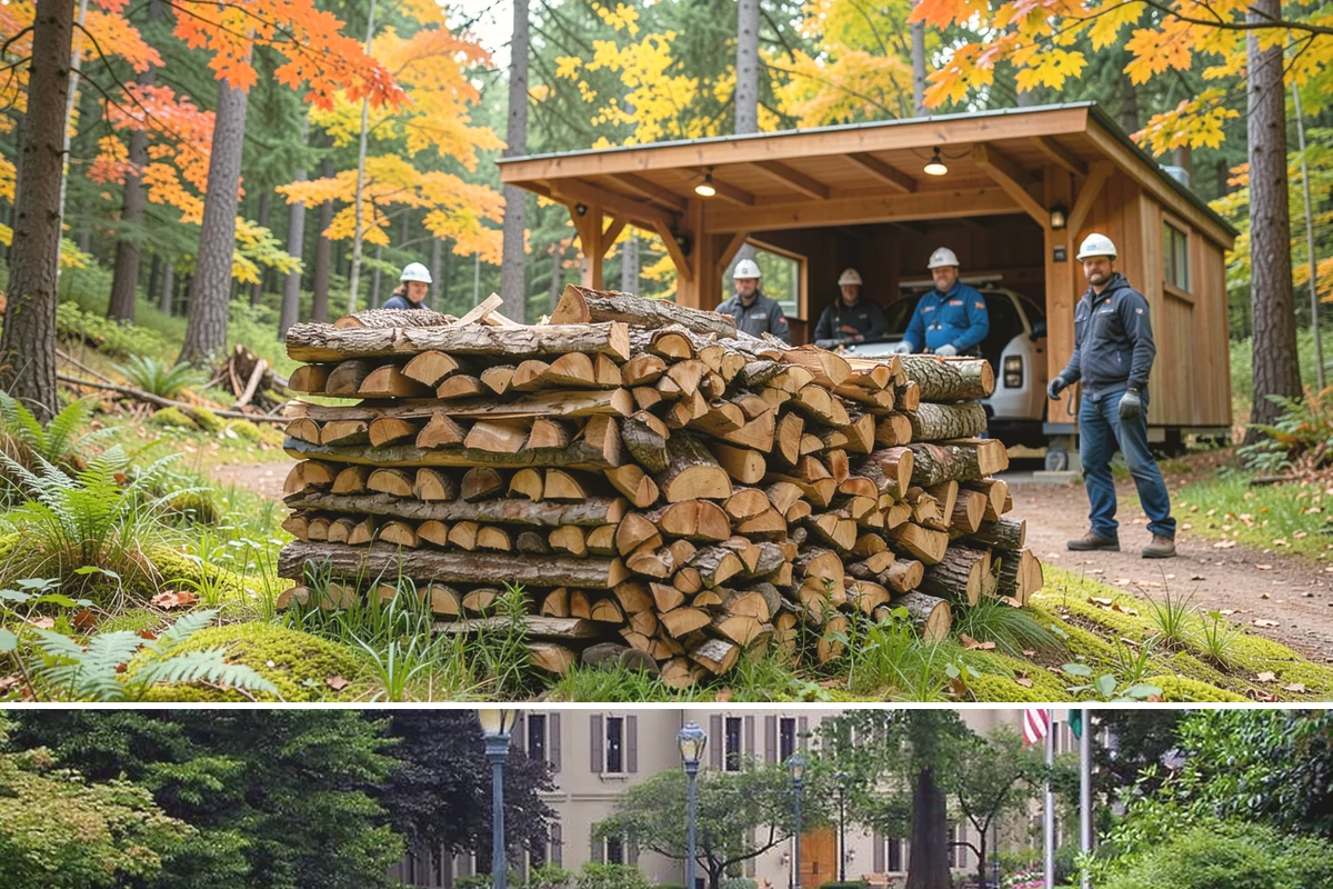 Woodshed Delivery in Woodinville, King County, WA - Best scheduled in summer or early fall so your shed is full before the wet season.