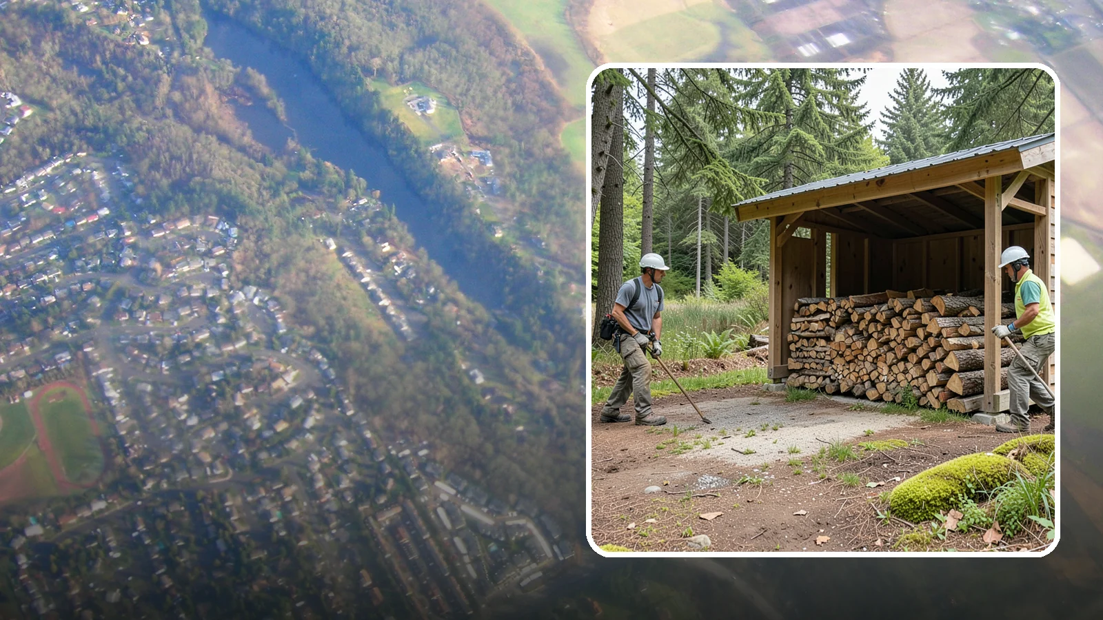 Woodshed Loading in Algona, King County, WA - We deliver and neatly load your woodshed so it is packed for maximum airflow and easy access all winter.