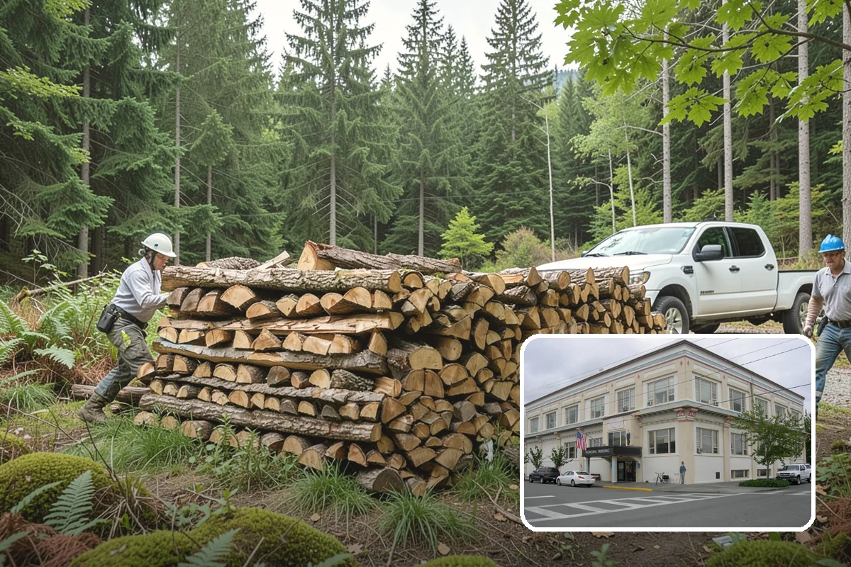 Woodshed Loading in Anacortes, Skagit County, WA - Packs the shed for airflow, not just volume