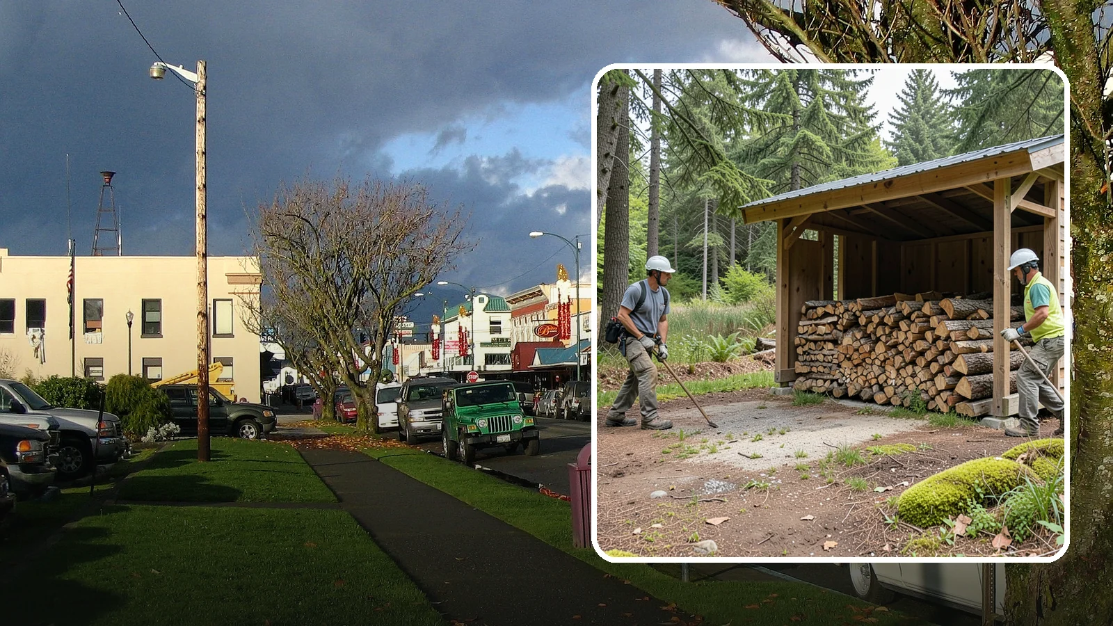 Woodshed Loading in Arlington, Snohomish County, WA - We deliver and neatly load your woodshed so it is packed for maximum airflow and easy access all winter.